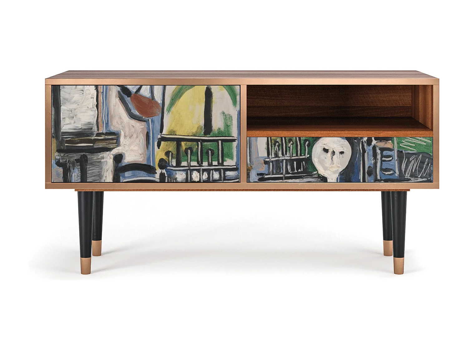 Meuble TV - 115х59х48 cm - T3 - The Studio , Noyer