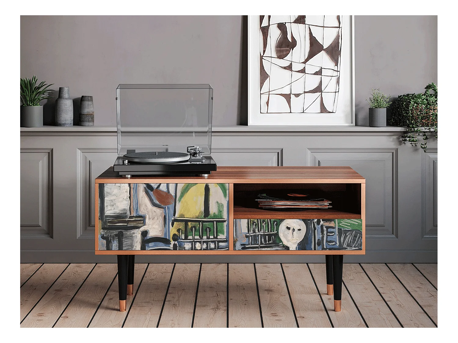Mobile TV - 115х59х48 cm - T3 - The Studio , Noce