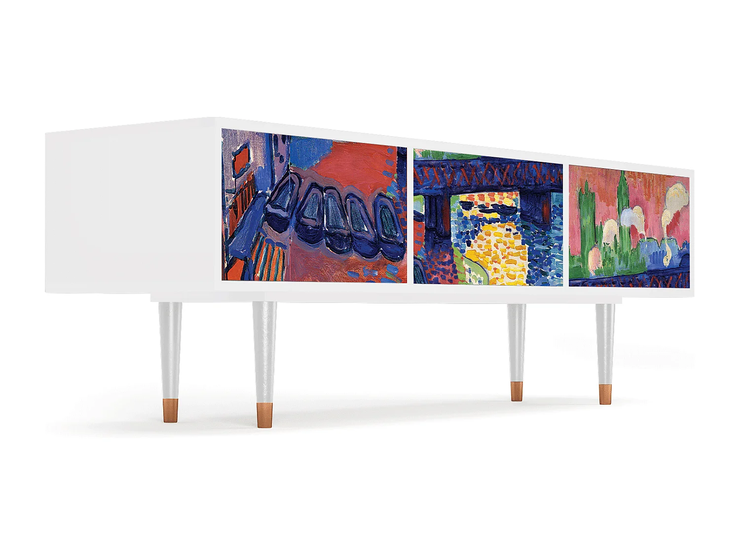 Meuble TV - 170х59х48 cm - T4 - Charing Cross Bridge, Blanc