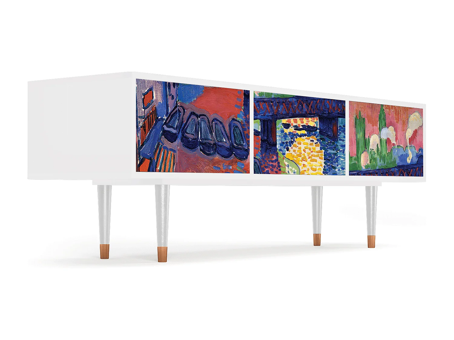 Meuble TV - 170х59х48 cm - T4 - Charing Cross Bridge, Blanc