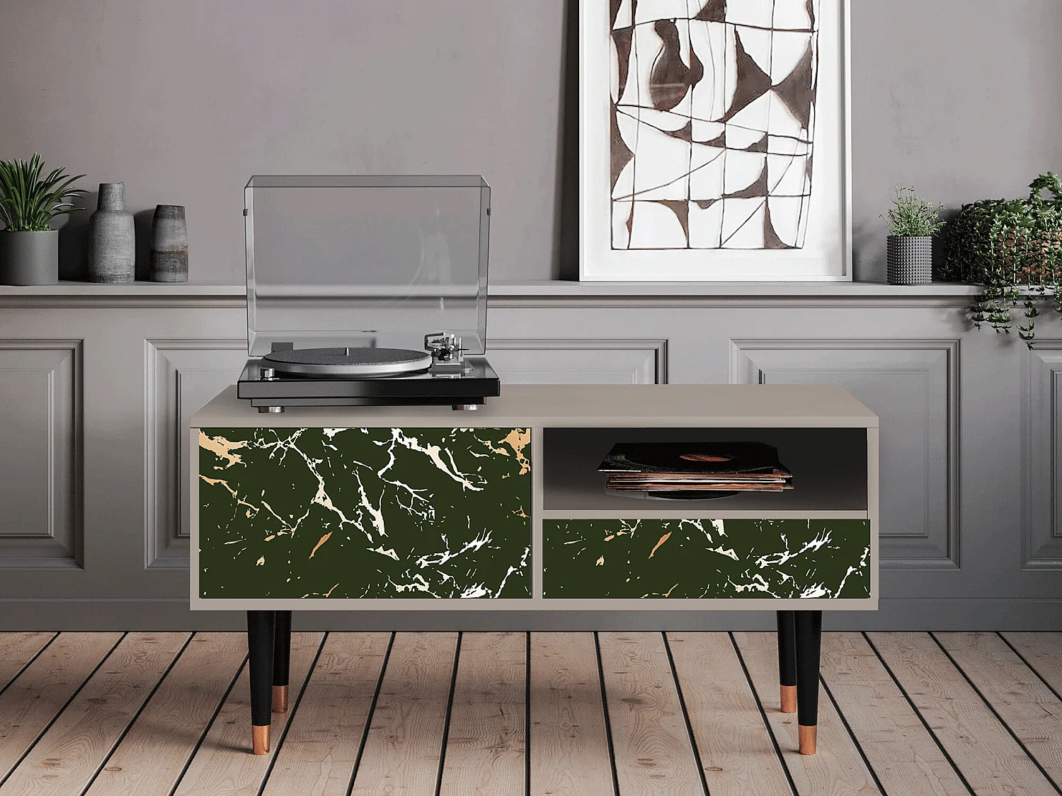 Meuble TV - 115х59х48 cm - T3 - Amazon Forest, Sable