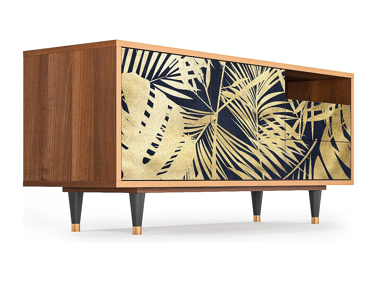 Meuble TV - 125х56х41 cm - T7 - Jungle Vibes, Noyer