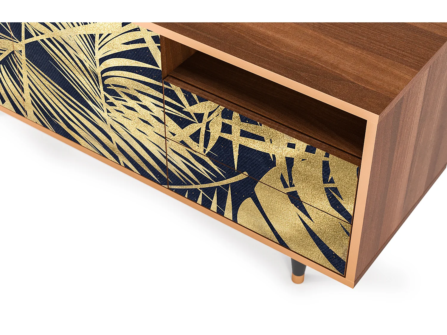 Meuble TV - 125х56х41 cm - T7 - Jungle Vibes, Noyer