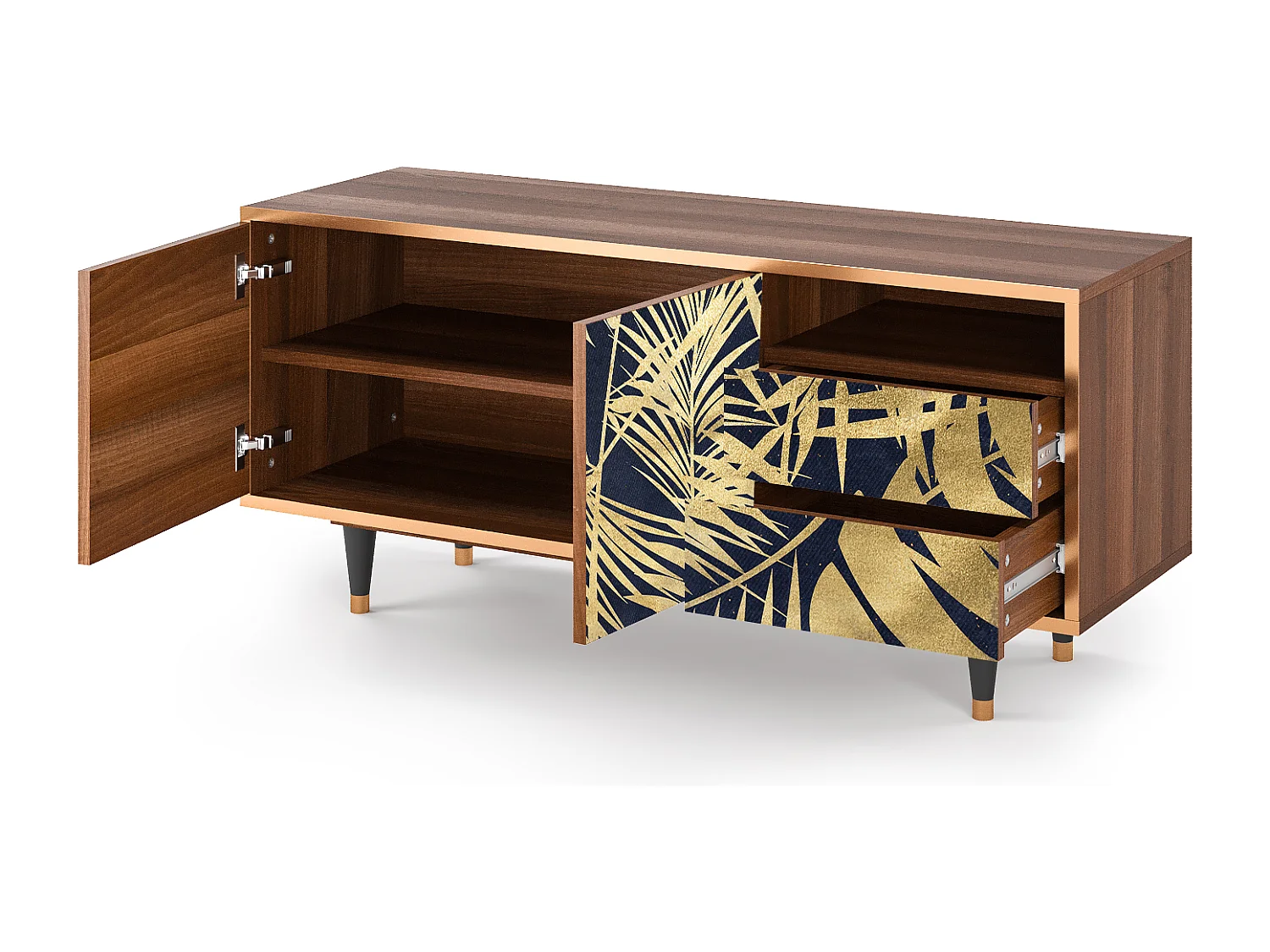 Meuble TV - 125х56х41 cm - T7 - Jungle Vibes, Noyer