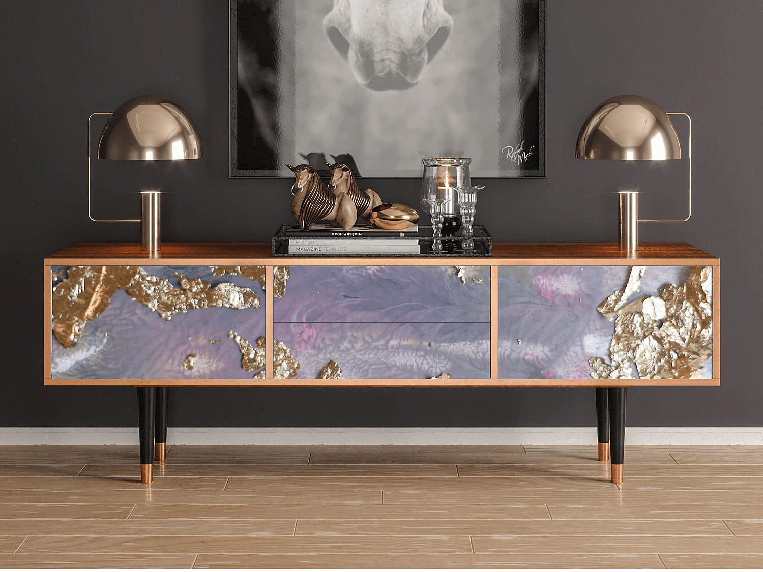 Meuble TV - 170х59х48 cm - T4 - Planet Earth, Noyer