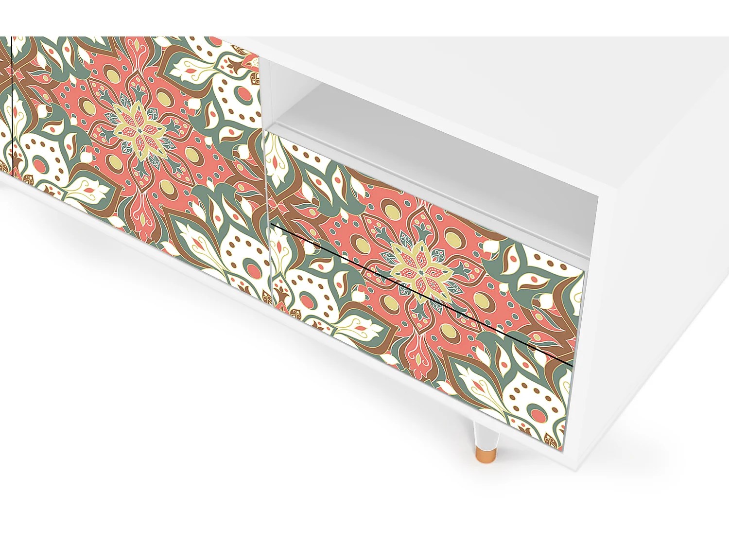 Meuble TV - 125х56х41 cm - T7 - Peach Grove, Blanc