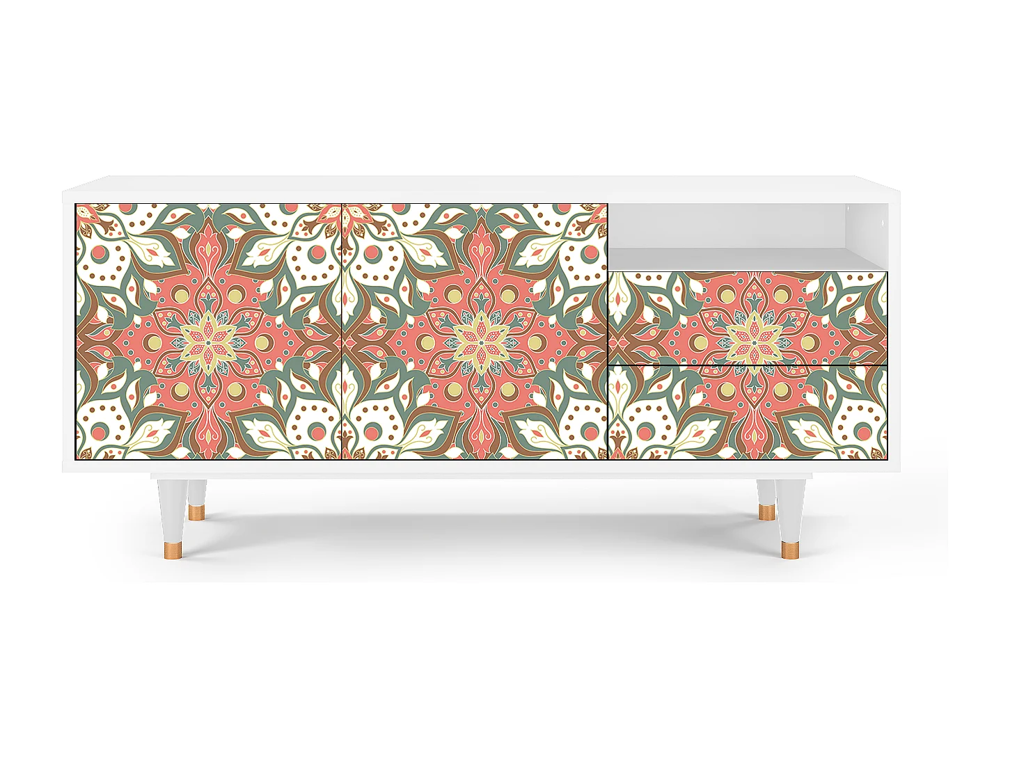 Meuble TV - 125х56х41 cm - T7 - Peach Grove, Blanc