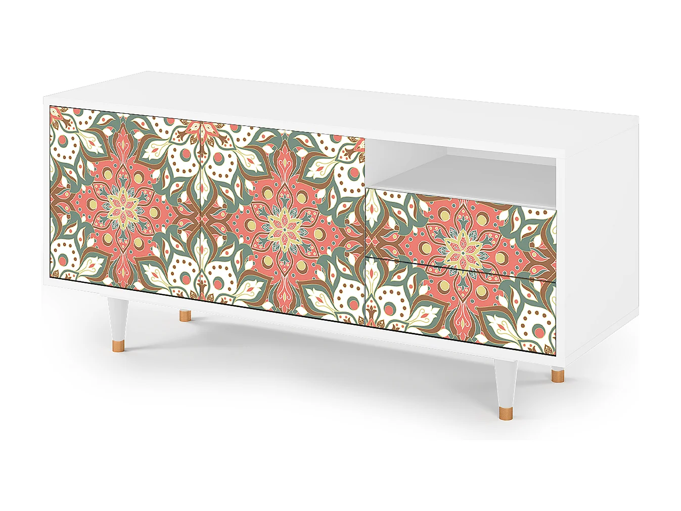 Meuble TV - 125х56х41 cm - T7 - Peach Grove, Blanc