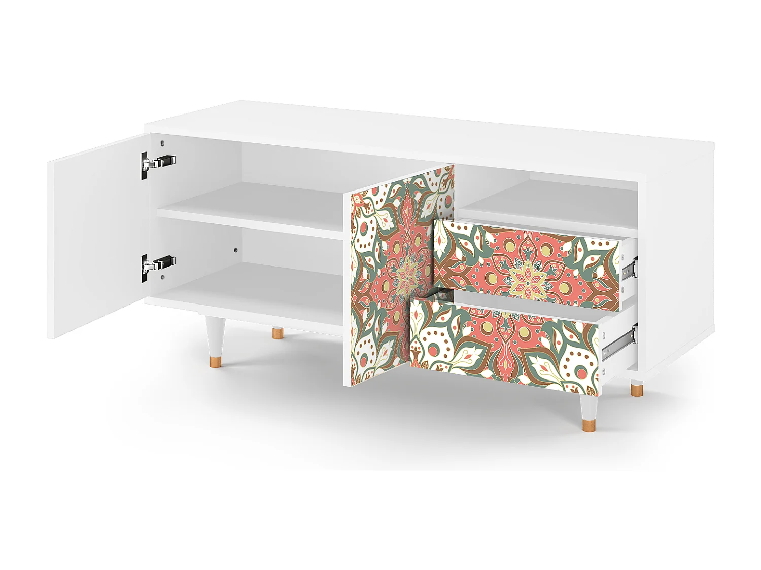 Meuble TV - 125х56х41 cm - T7 - Peach Grove, Blanc