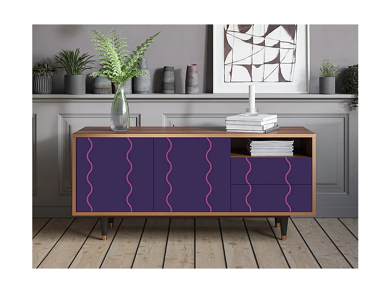 TV-Möbel - 125х56х41 cm - T7 - Grape Maccaroni, Walnuss