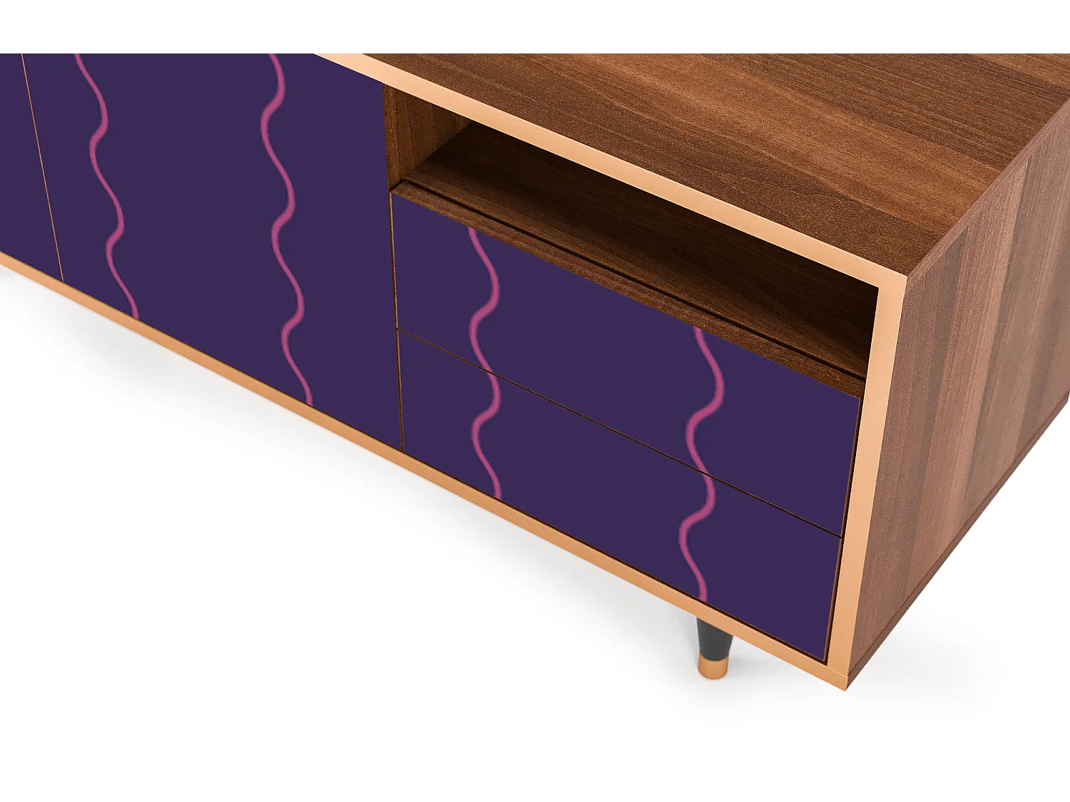Meuble TV - 125х56х41 cm - T7 - Grape Maccaroni, Noyer