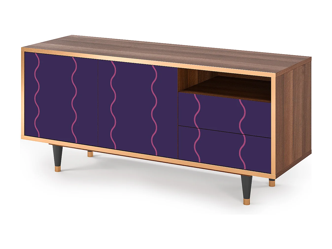 TV-meubel - 125х56х41 cm - T7 - Grape Maccaroni, Walnoot