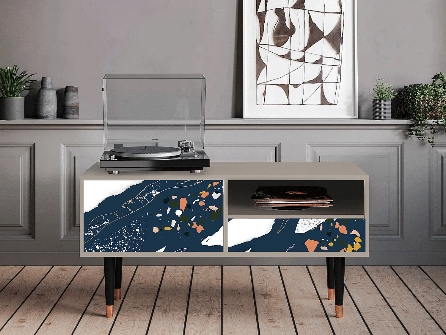 TV-Möbel - 115х59х48 cm - T3 - Nude Iceberg, Sand