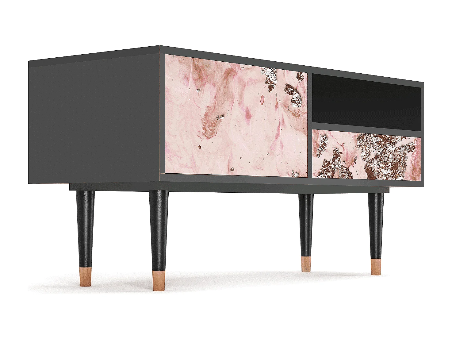 Meuble TV - 115х59х48 cm - T3 - Cotton Candy, Anthracite