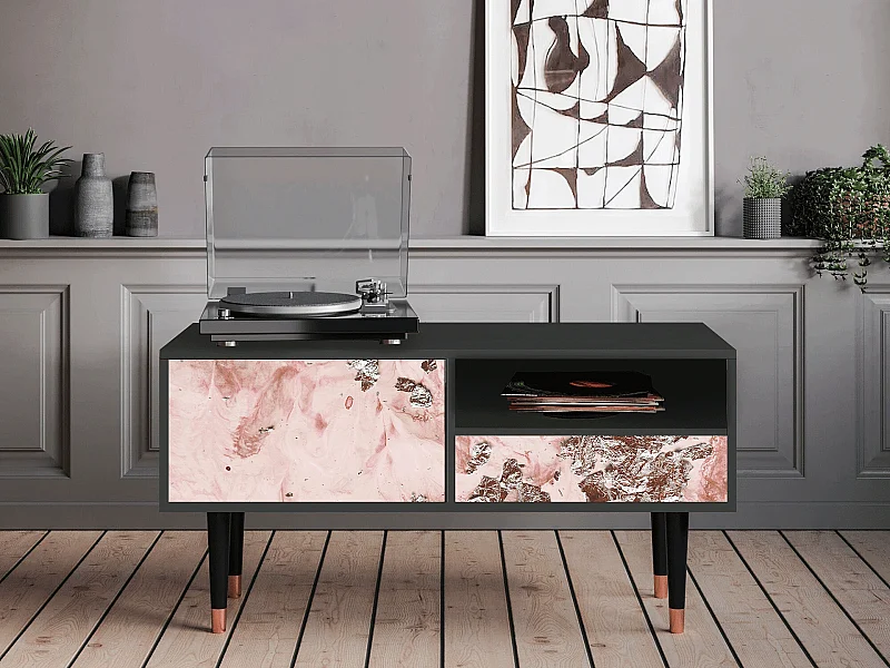 Mueble de TV - 115х59х48 cm - T3 - Cotton Candy, Antracite