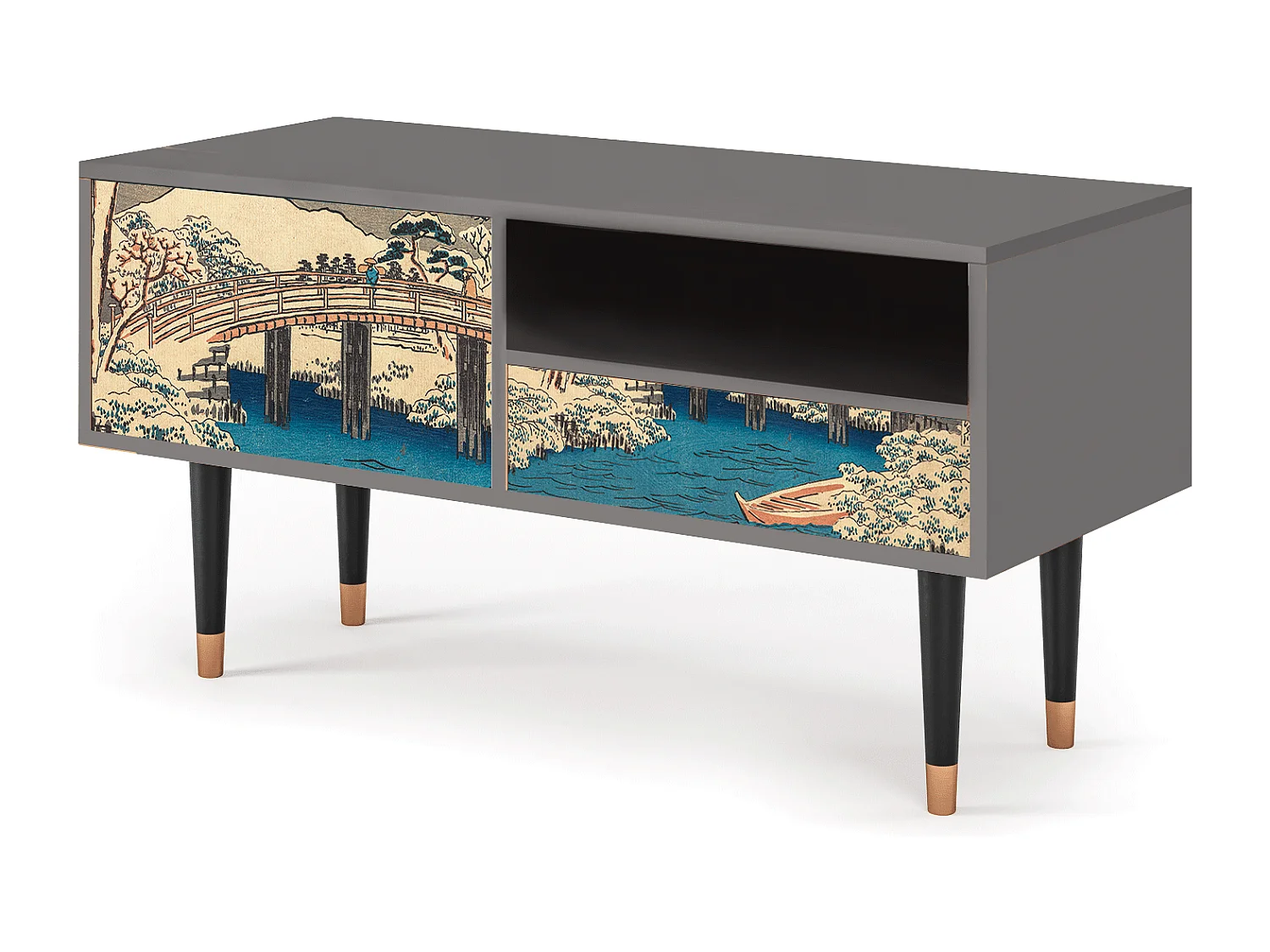 TV-Möbel - 115х59х48 cm - T3 - Katabira River, Grau