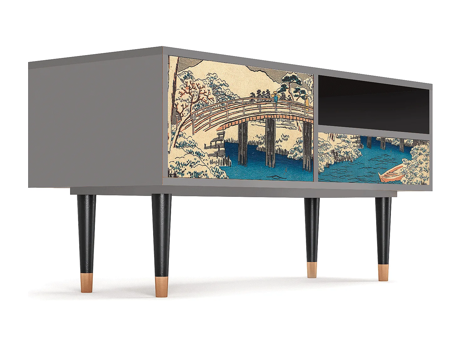 TV-Möbel - 115х59х48 cm - T3 - Katabira River, Grau