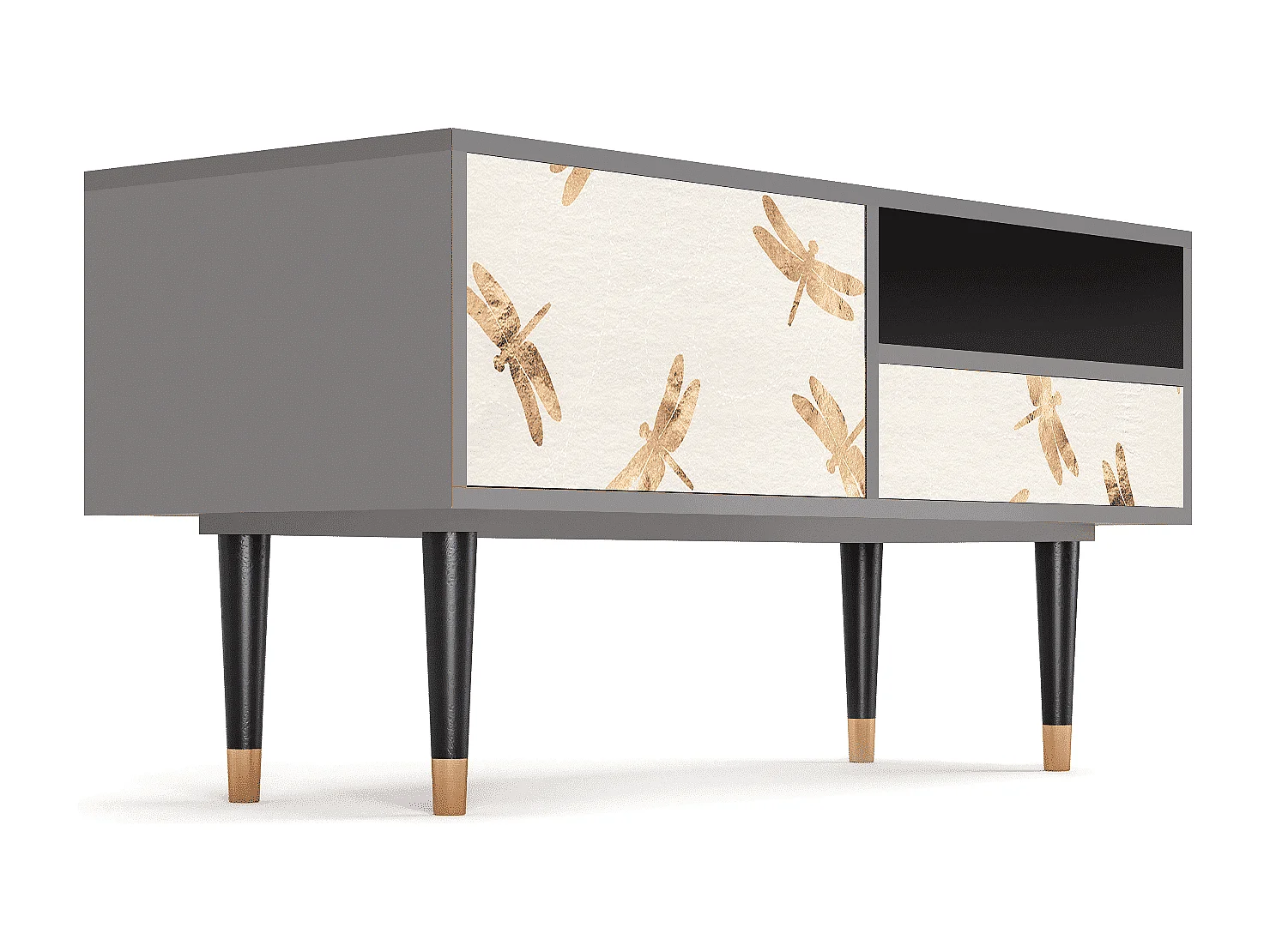 TV-meubel - 115х59х48 cm - T3 - Nude Dragonflies, Grijs