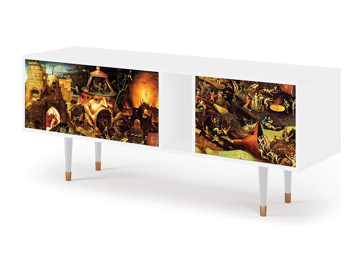 Szafka RTV - 170х69х48 cm - T1 - Christ in Limbo, Biały