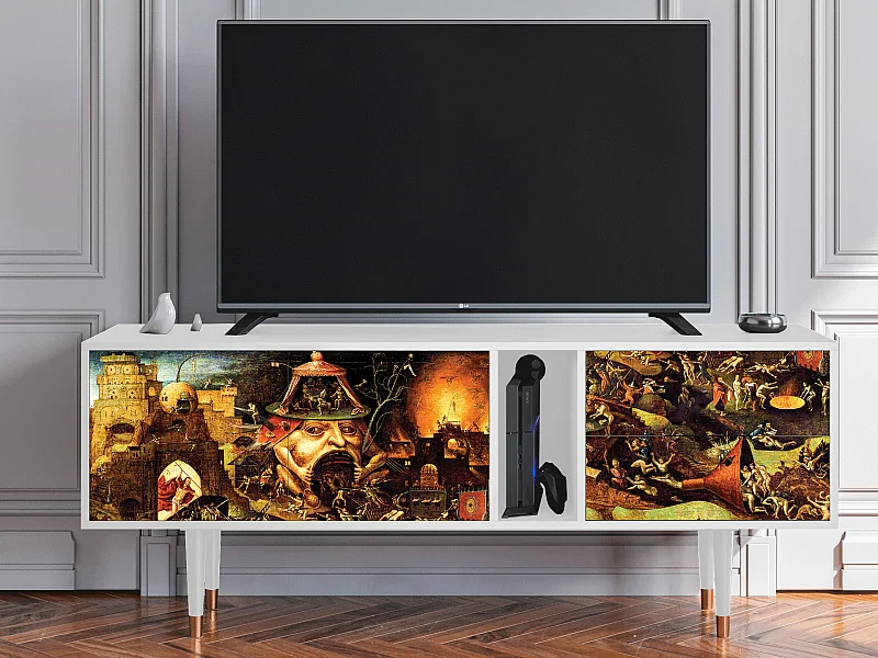 Mueble de TV - 170х69х48 cm - T1 - Christ in Limbo, Blanco
