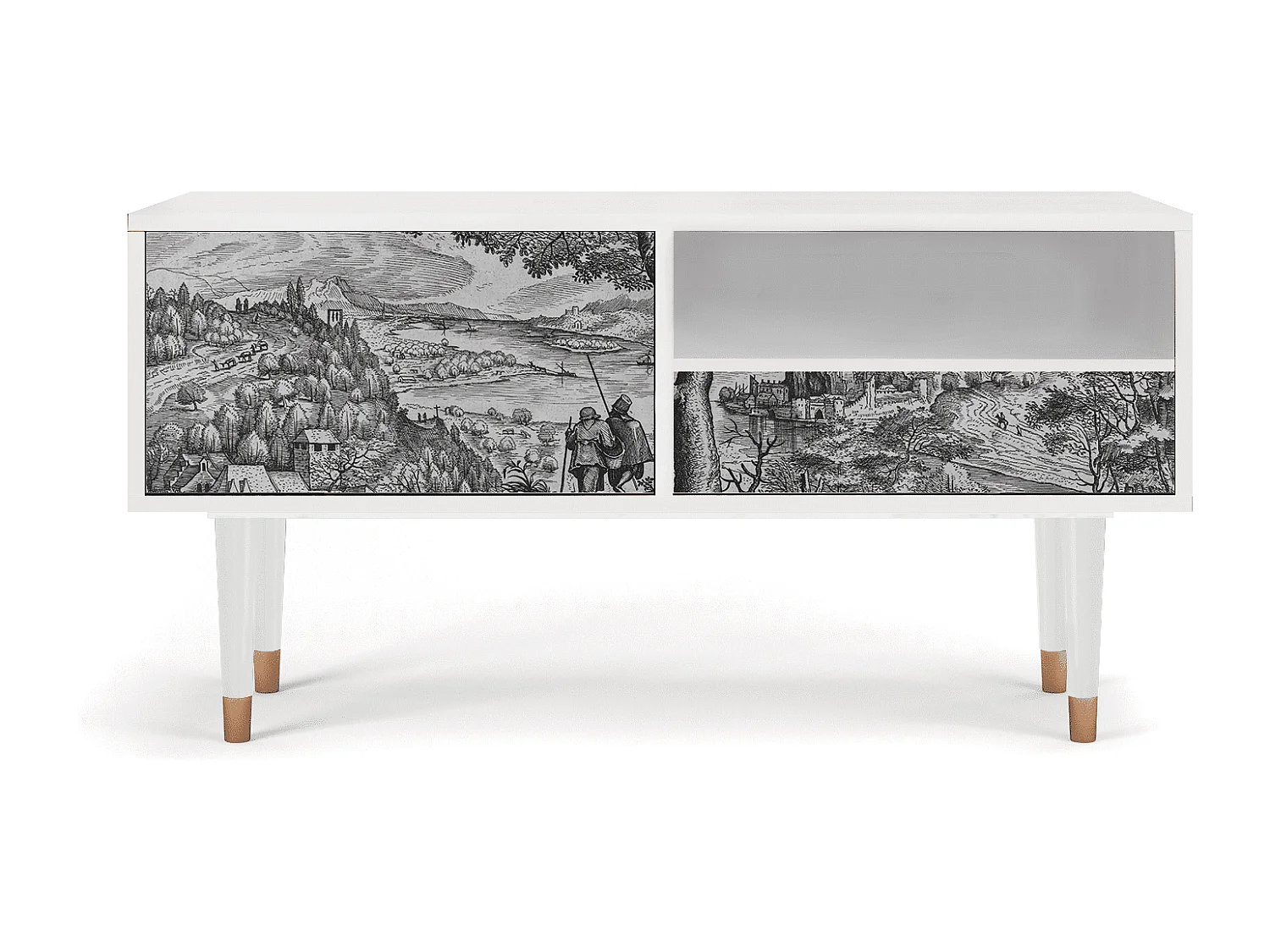 Meuble TV - 115х59х48 cm - T3 - Milites Requiescentes, Blanc