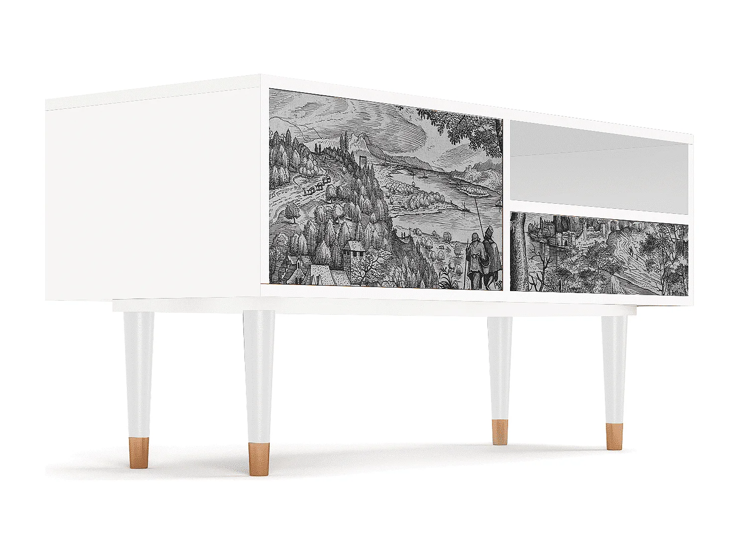 Meuble TV - 115х59х48 cm - T3 - Milites Requiescentes, Blanc