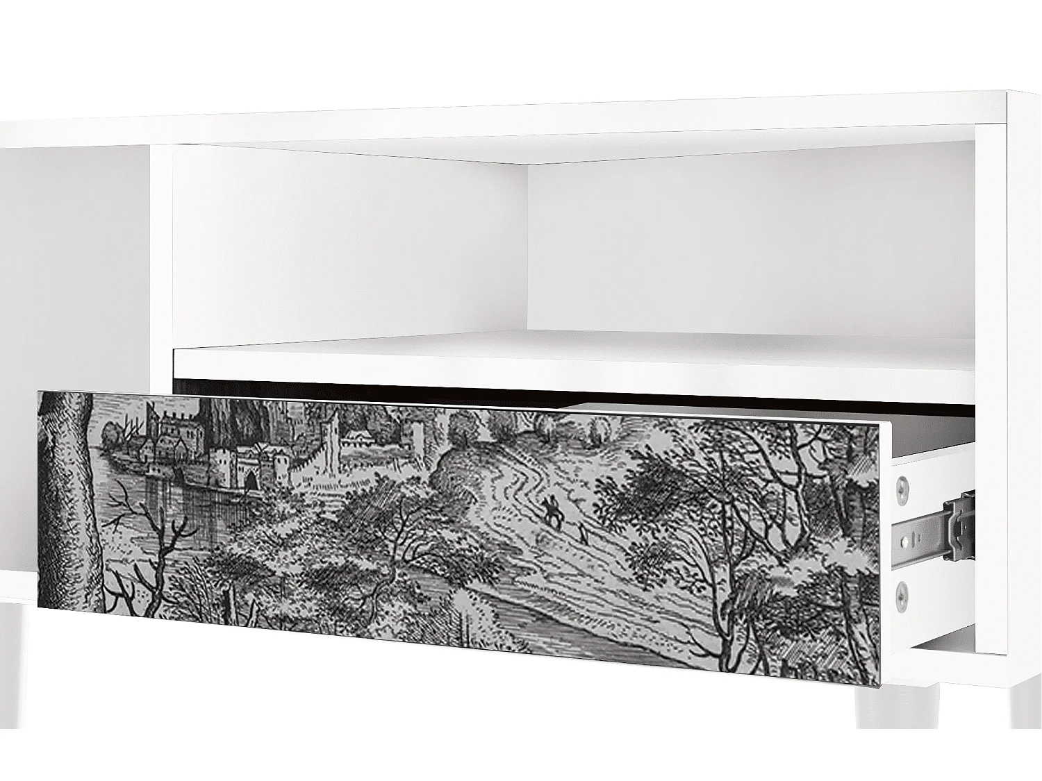 Meuble TV - 115х59х48 cm - T3 - Milites Requiescentes, Blanc