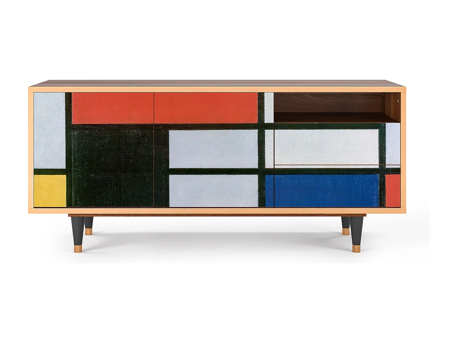 TV-meubel - 125х56х41 cm - T7 - Composition, Walnoot