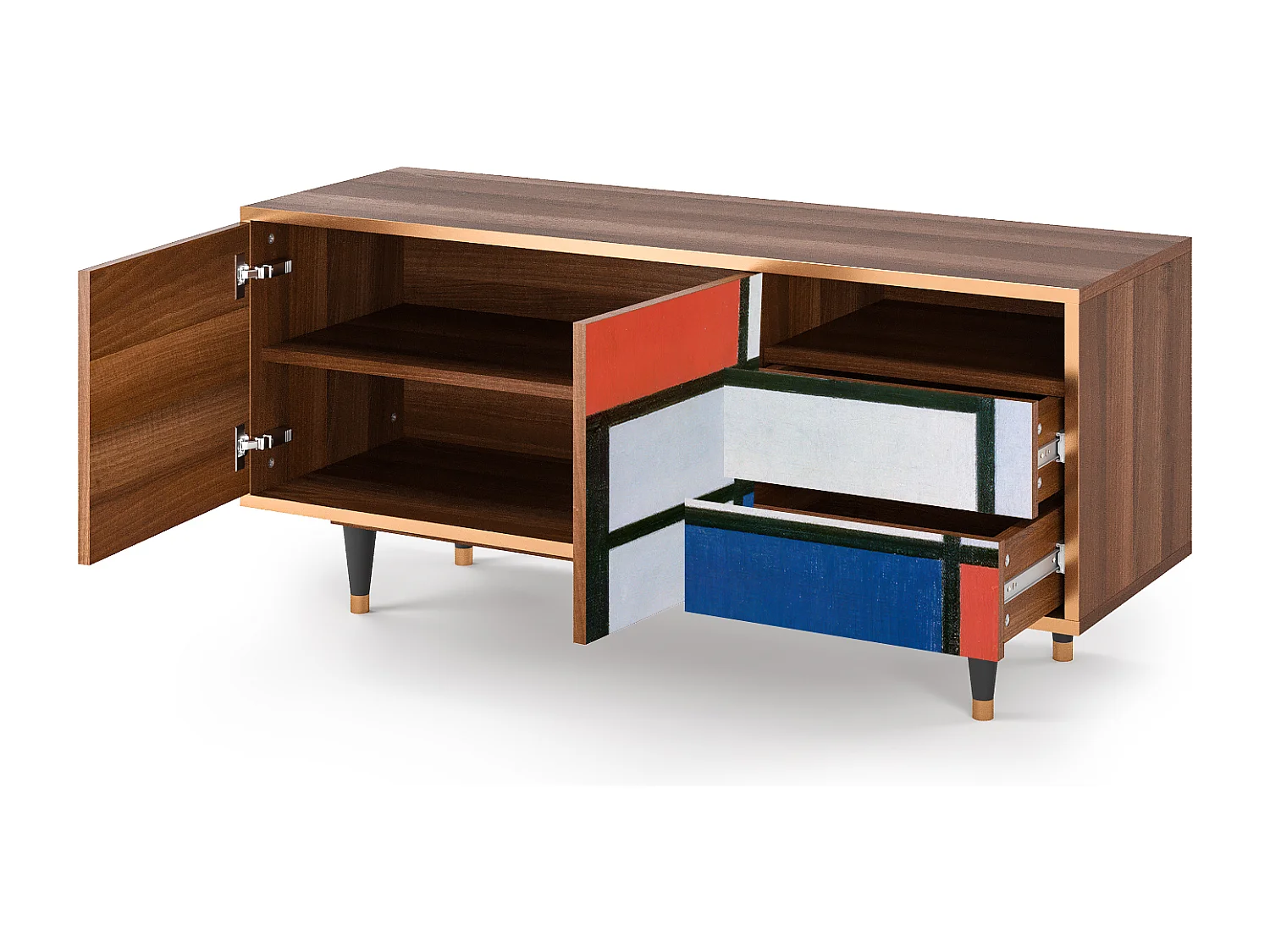 TV-meubel - 125х56х41 cm - T7 - Composition, Walnoot