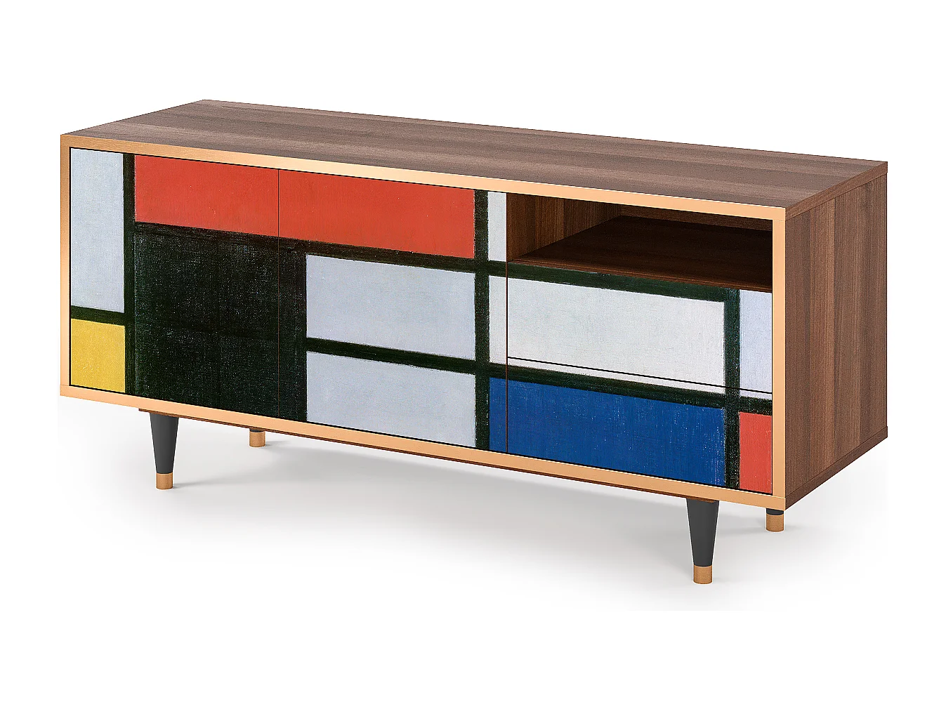 Mueble de TV - 125х56х41 cm - T7 - Composition, Nogal