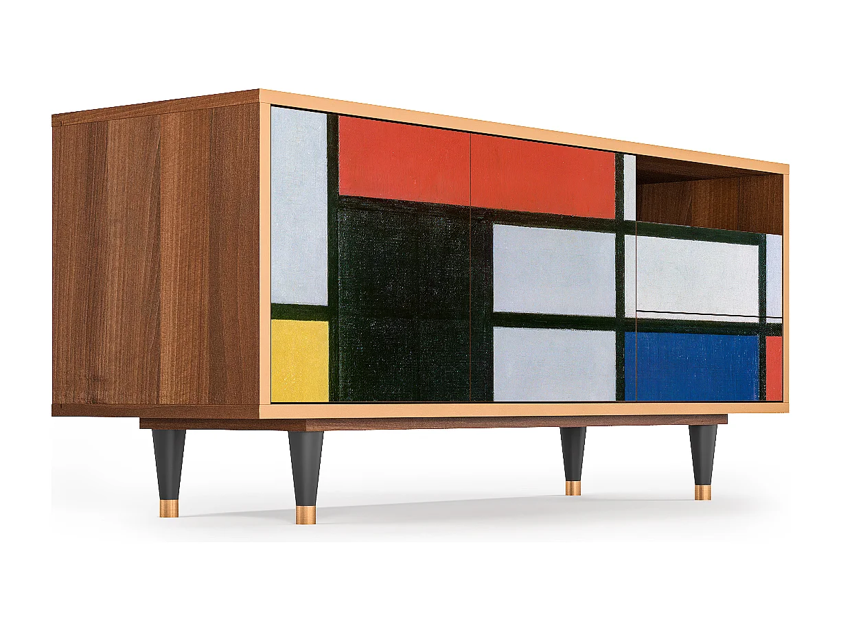 Mueble de TV - 125х56х41 cm - T7 - Composition, Nogal