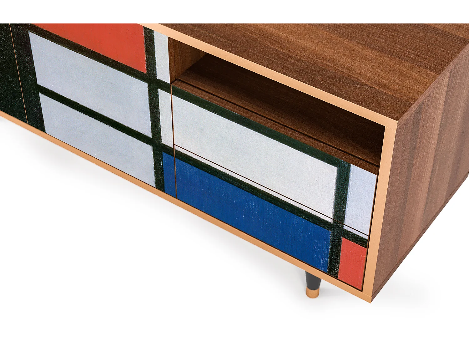 Mueble de TV - 125х56х41 cm - T7 - Composition, Nogal