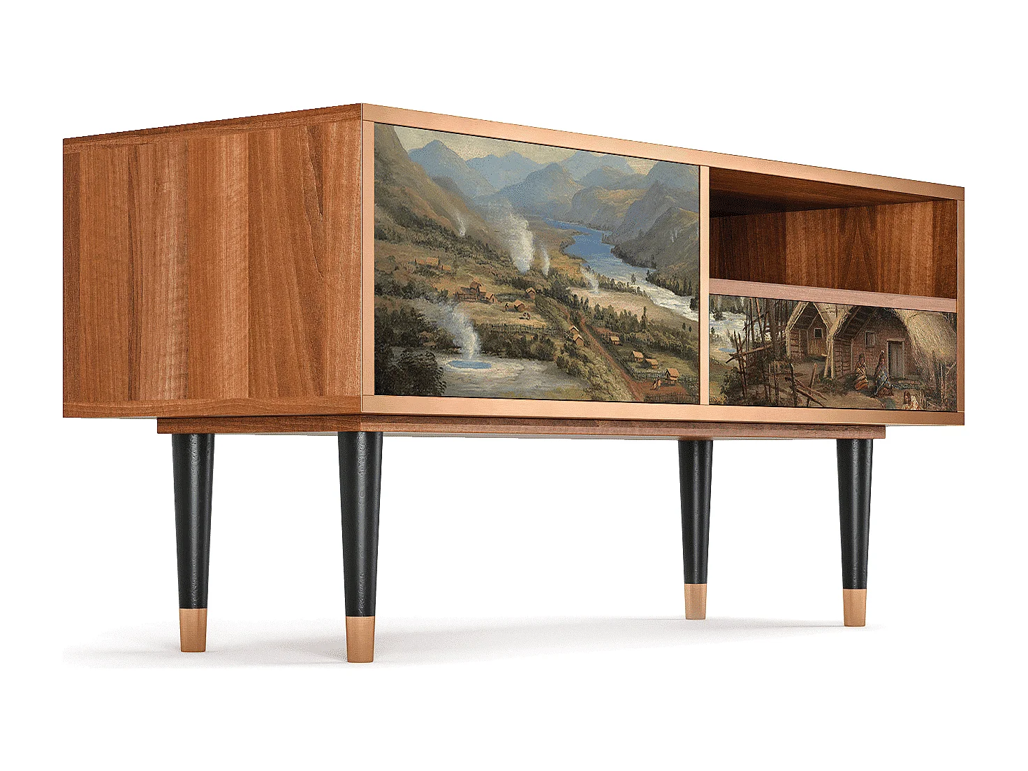 TV-meubel - 115х59х48 cm - T3 - View Across the Plains , Walnoot