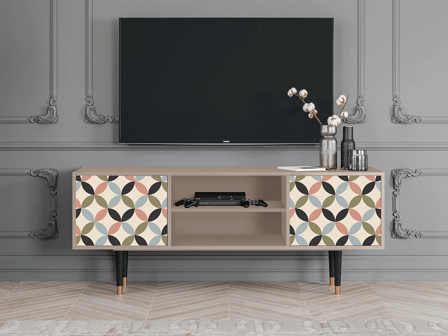 Meuble TV - 170х69х48 cm - T2 - Butterfly Effect, Latte