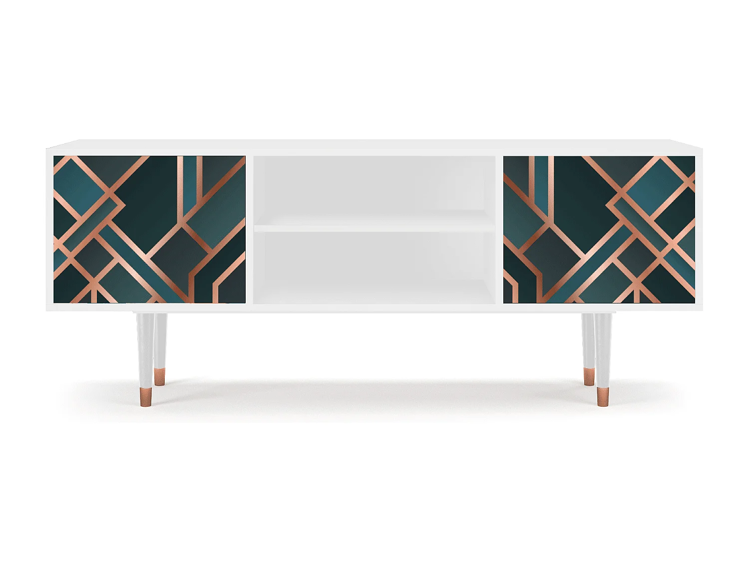 Meuble TV - 170х69х48 cm - T2 - Bronze Crossroad, Blanc