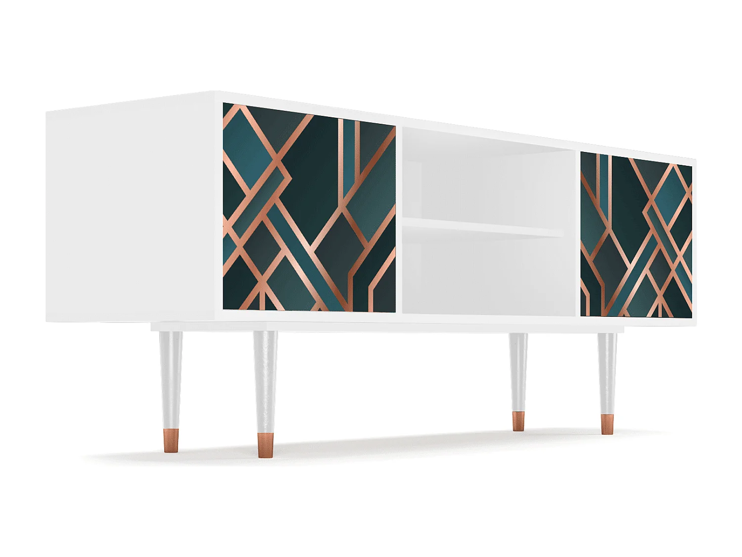 Meuble TV - 170х69х48 cm - T2 - Bronze Crossroad, Blanc