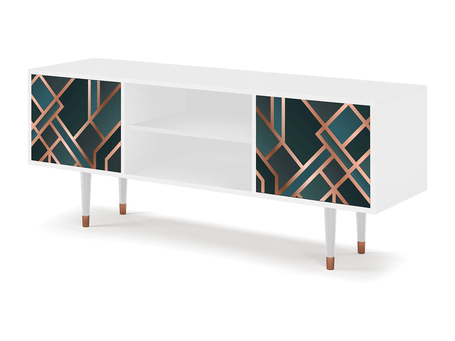 Meuble TV - 170х69х48 cm - T2 - Bronze Crossroad, Blanc