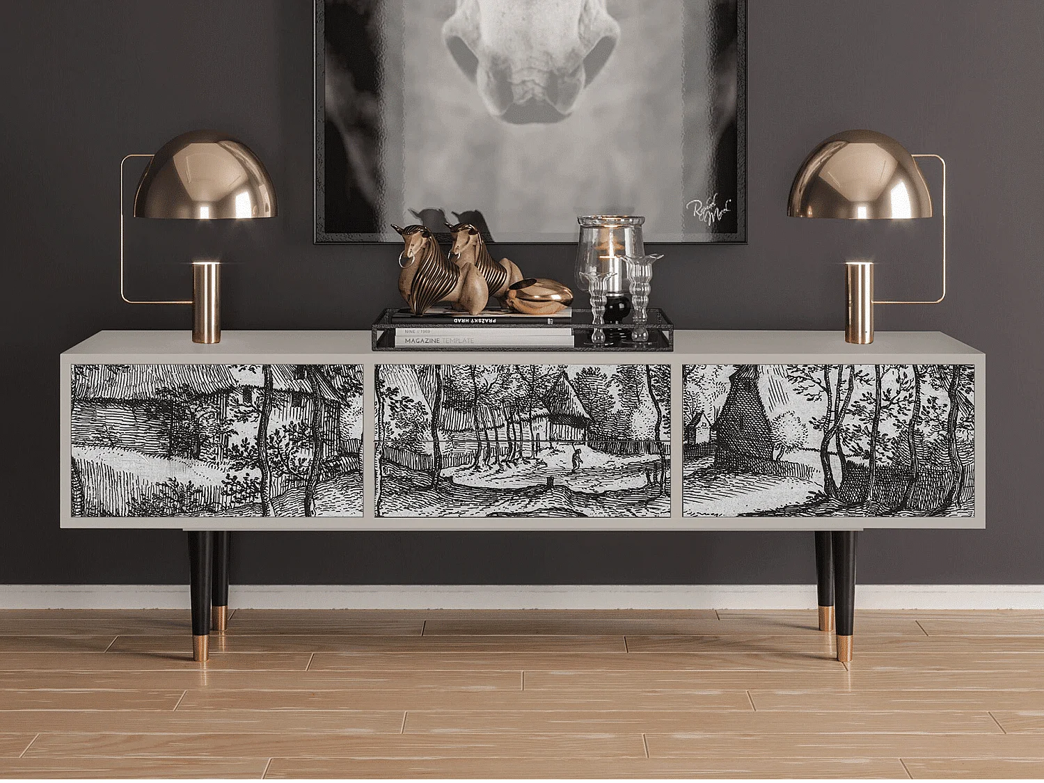 Meuble TV - 170х59х48 cm - T4 - Village Road, Sable