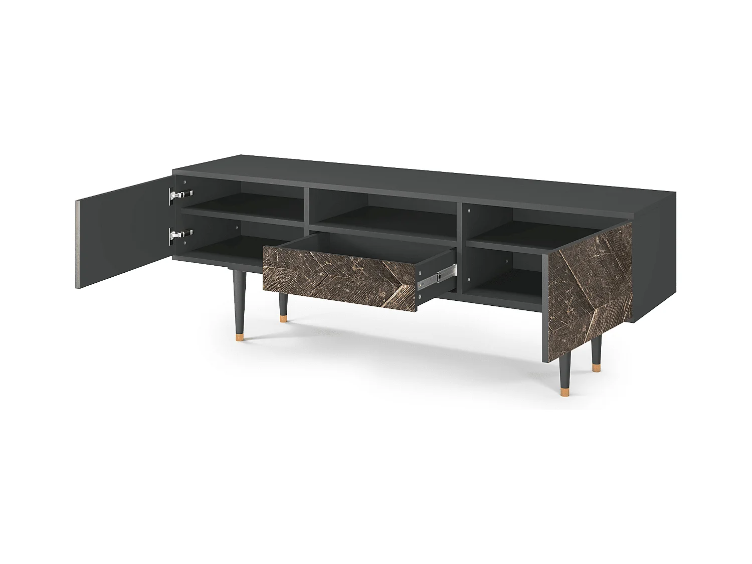 Meuble TV - 170х59х41 cm - T6 - Wise Tree, Anthracite