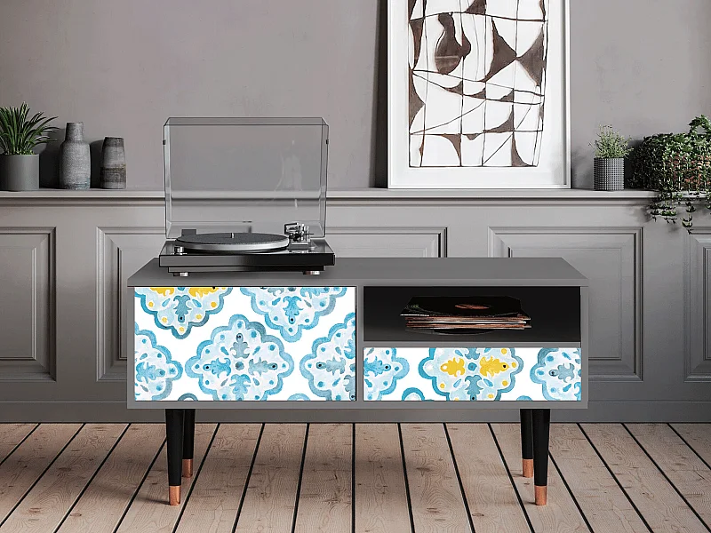 TV-Möbel - 115х59х48 cm - T3 - Portugese tiles, Grau