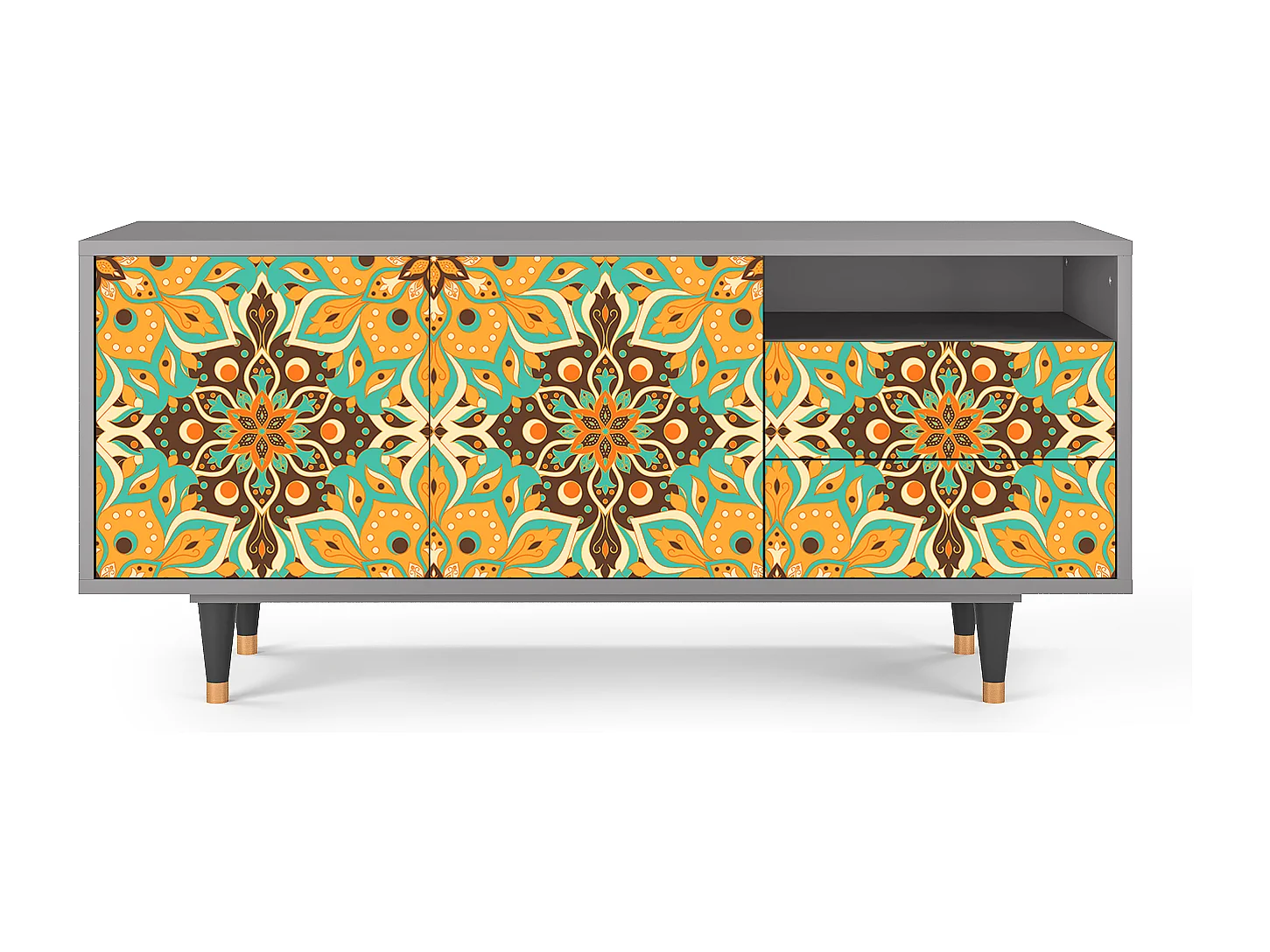 Meuble TV - 125х56х41 cm - T7 - Indian Spices, Gris