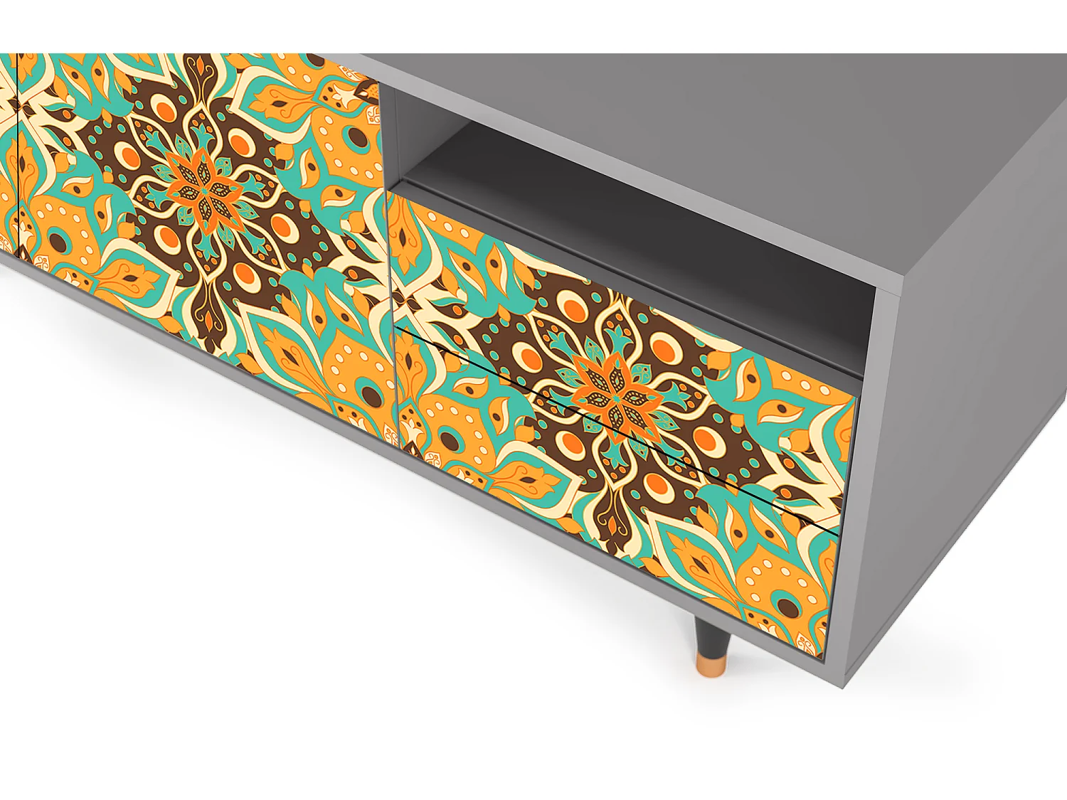 Meuble TV - 125х56х41 cm - T7 - Indian Spices, Gris