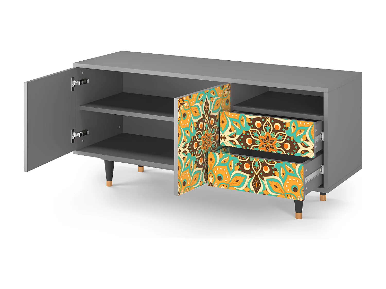 Meuble TV - 125х56х41 cm - T7 - Indian Spices, Gris