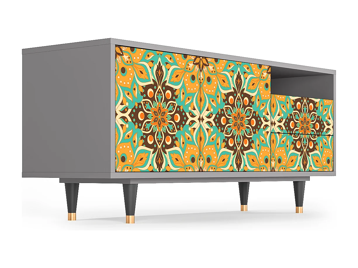 TV-meubel - 125х56х41 cm - T7 - Indian Spices, Grijs