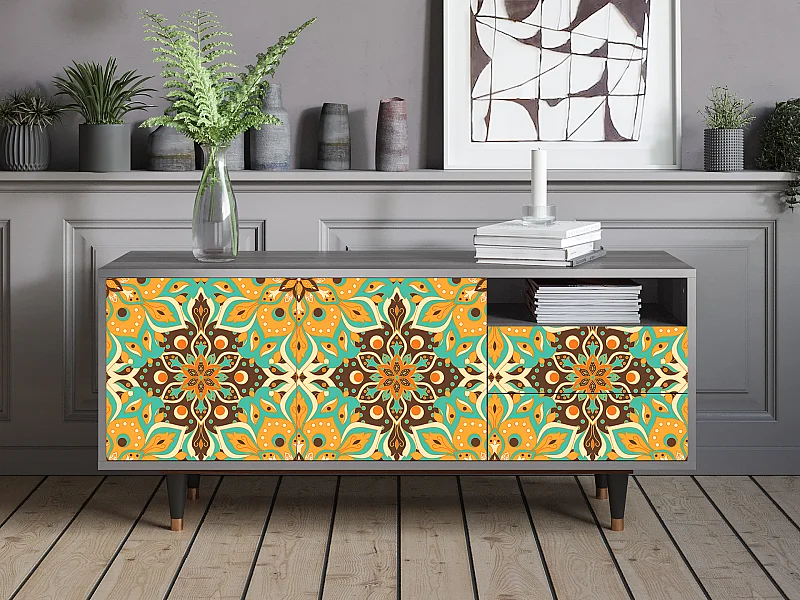 Meuble TV - 125х56х41 cm - T7 - Indian Spices, Gris