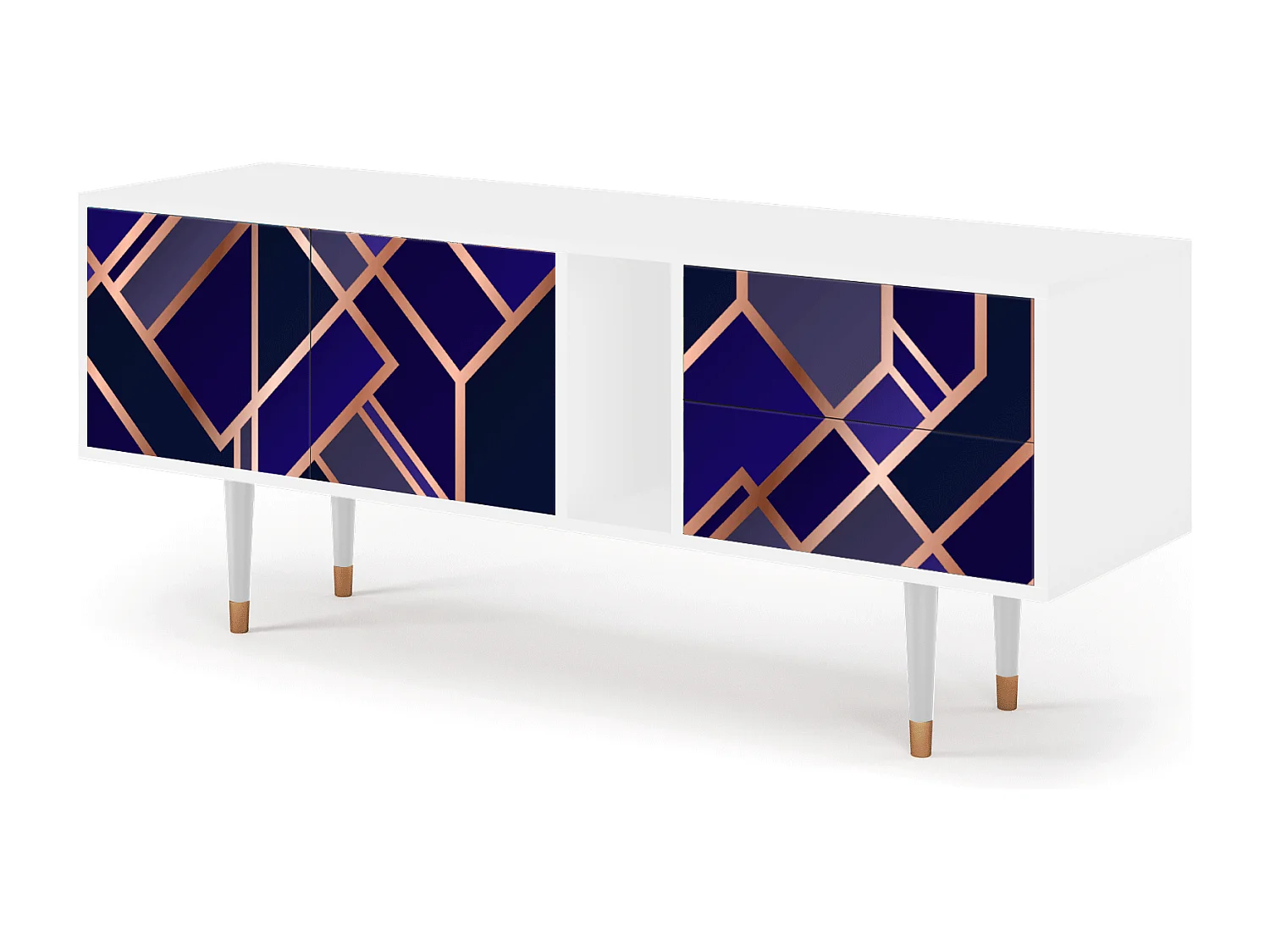 Mueble de TV - 170х69х48 cm - T1 - Aquamarine Getsby, Blanco