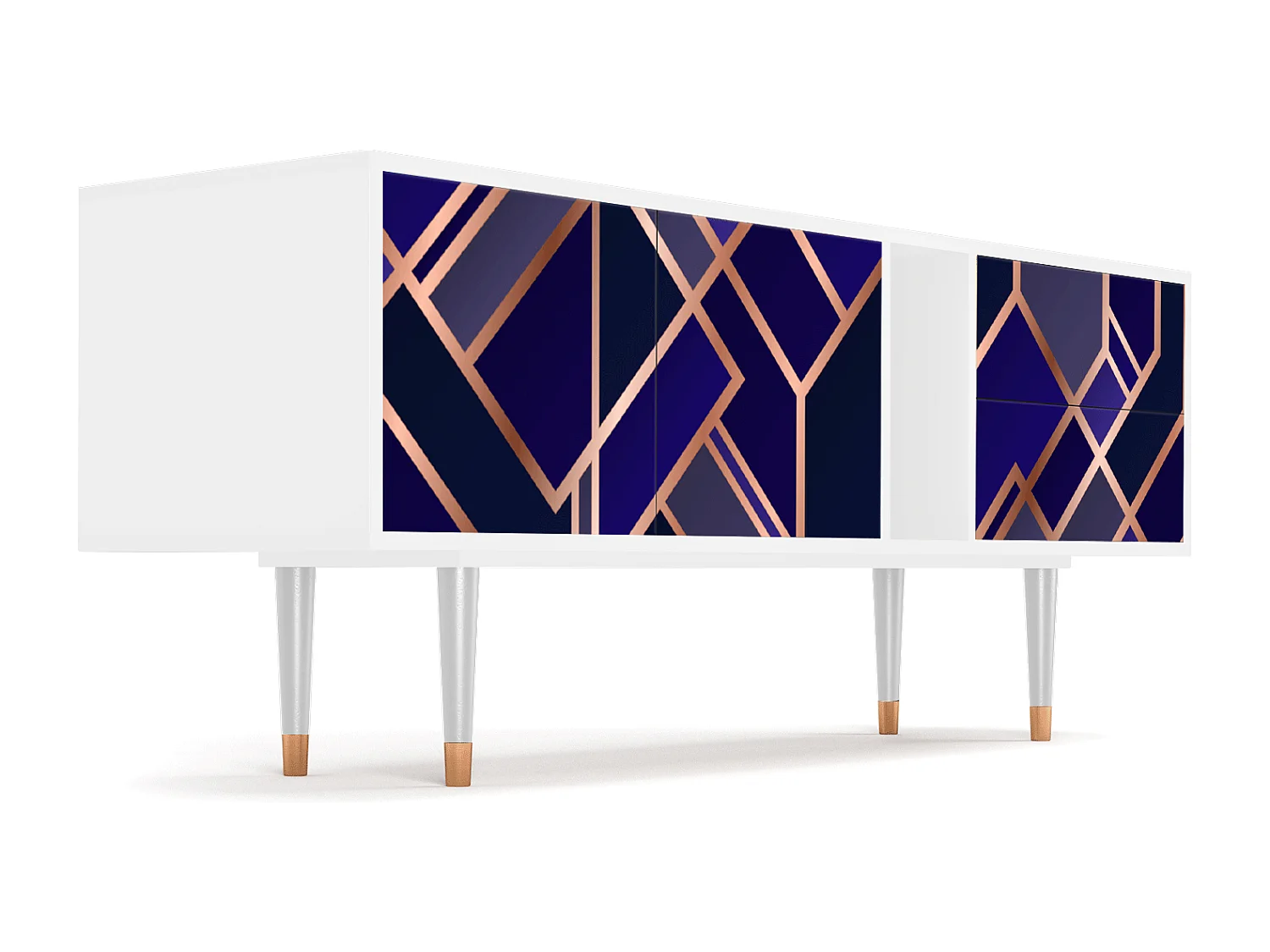 Mobile TV - 170х69х48 cm - T1 - Aquamarine Getsby, Bianco