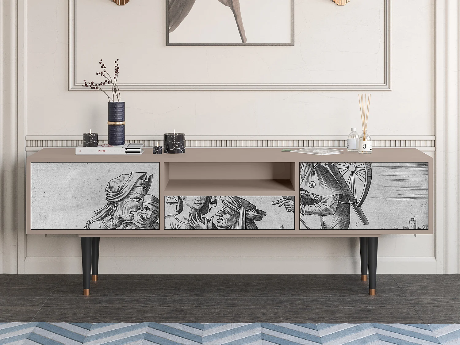 Meuble TV - 170х59х41 cm - T6 - Blau Schuyte, Latte