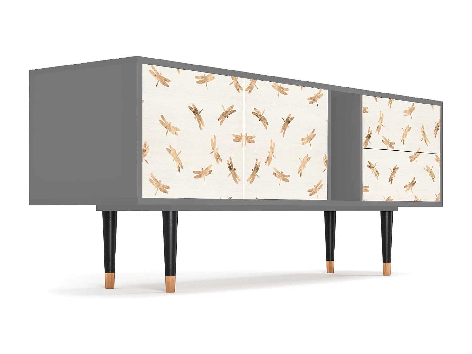 Meuble TV - 170х69х48 cm - T1 - Nude Dragonflies, Gris