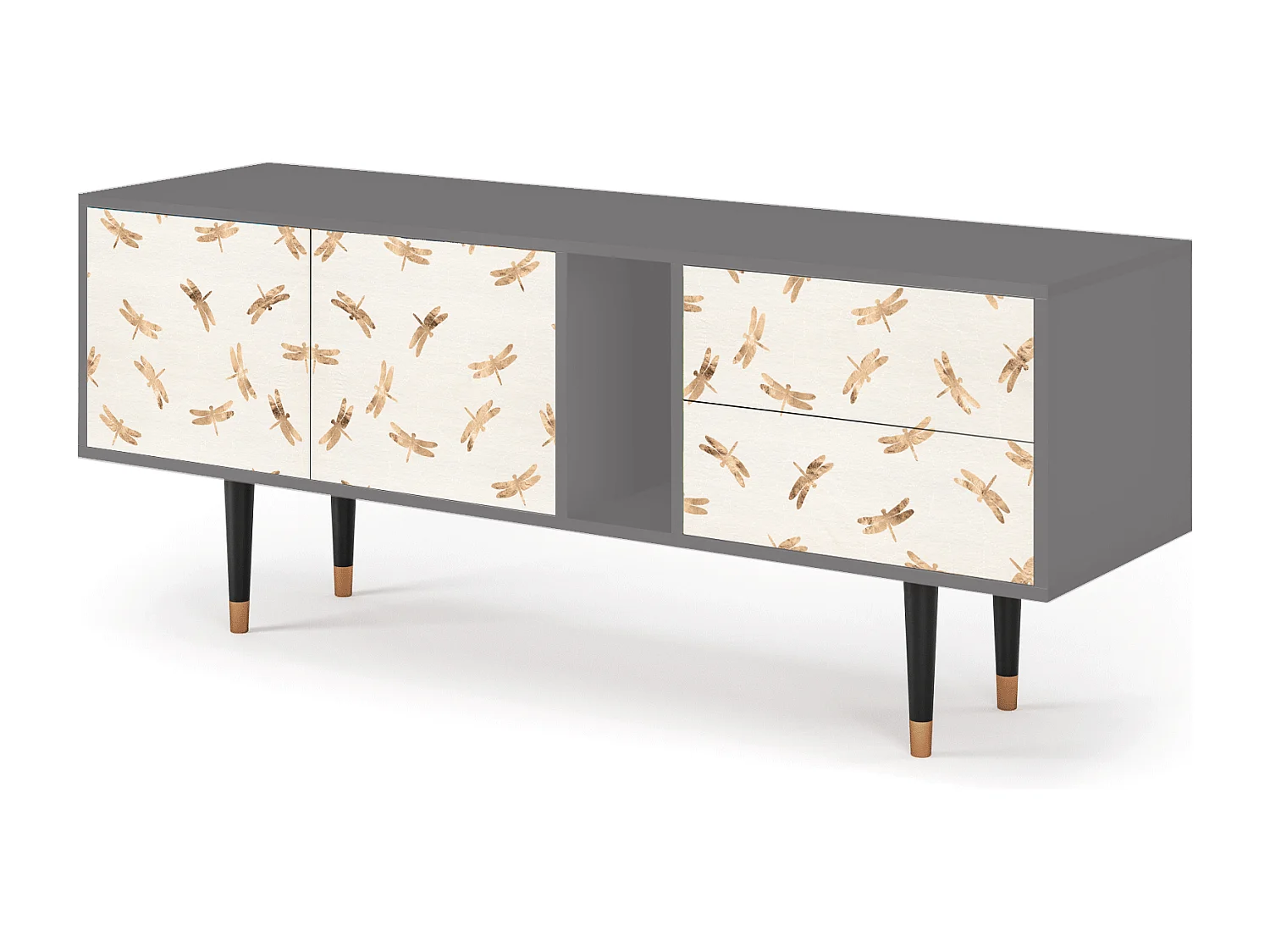 Meuble TV - 170х69х48 cm - T1 - Nude Dragonflies, Gris